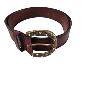 Women's  Fossil Belt With Rhinestones Floral Genuine Leather, Size Small